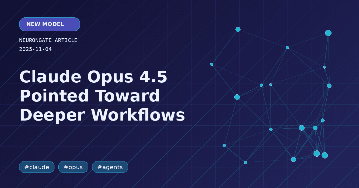 Claude Opus 4.5 Pointed Toward Deeper Workflows article preview graphic