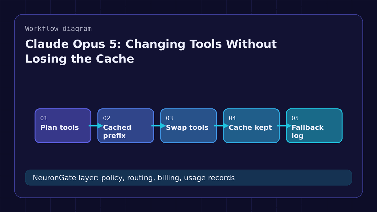 Claude Opus 5: Changing Tools Without Losing the Cache workflow diagram